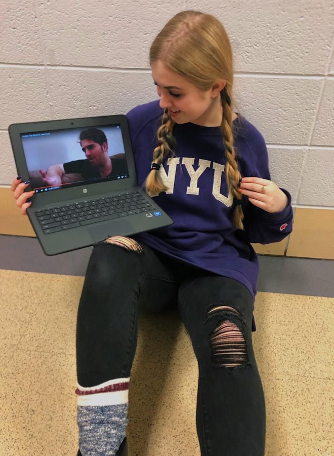 Reporter Sierra Weaver watching Dawson's "The Mind of Jake Paul"