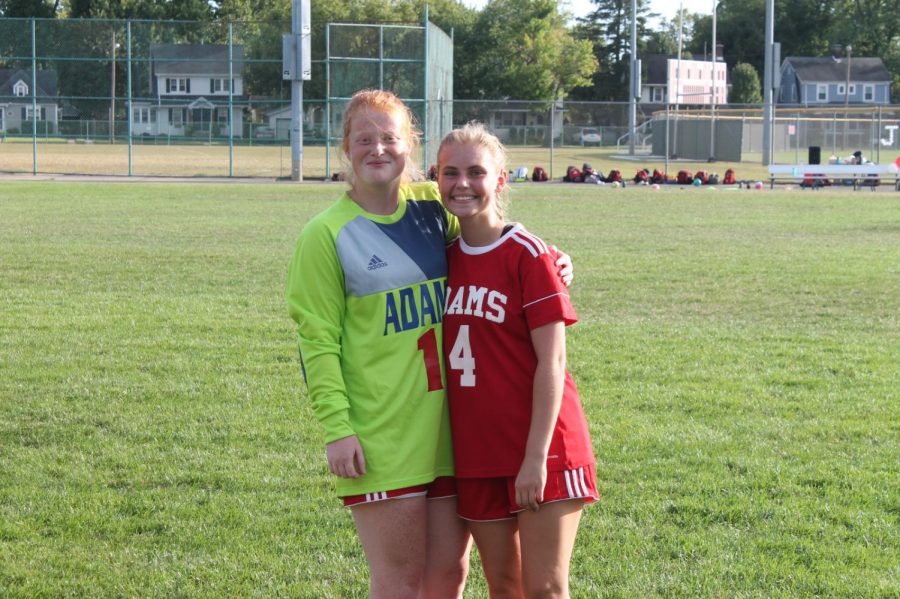 Logan Hansen & Ema Amstutz at Senior Night for Girls Soccer