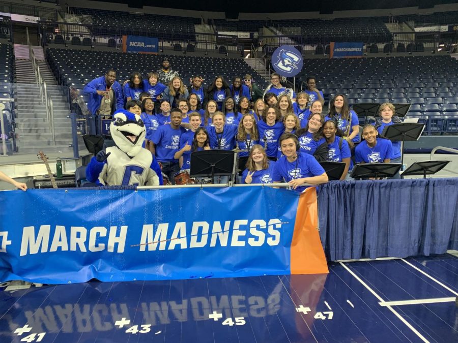 Adams Pep Band Plays as the Creighton University Band In NCAA Tournament