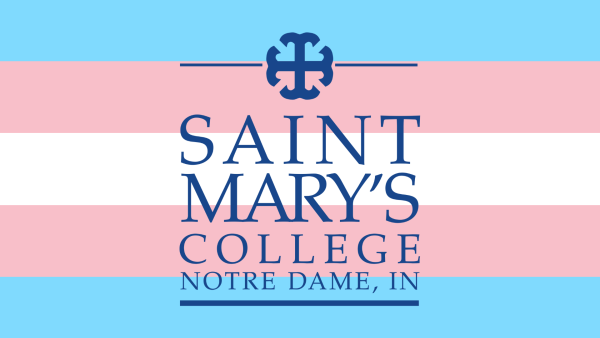 Saint Marys College logo on transgender flag