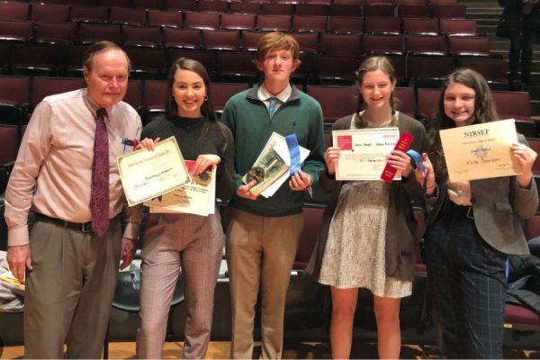 Longenecker with some of his award-winning research science students