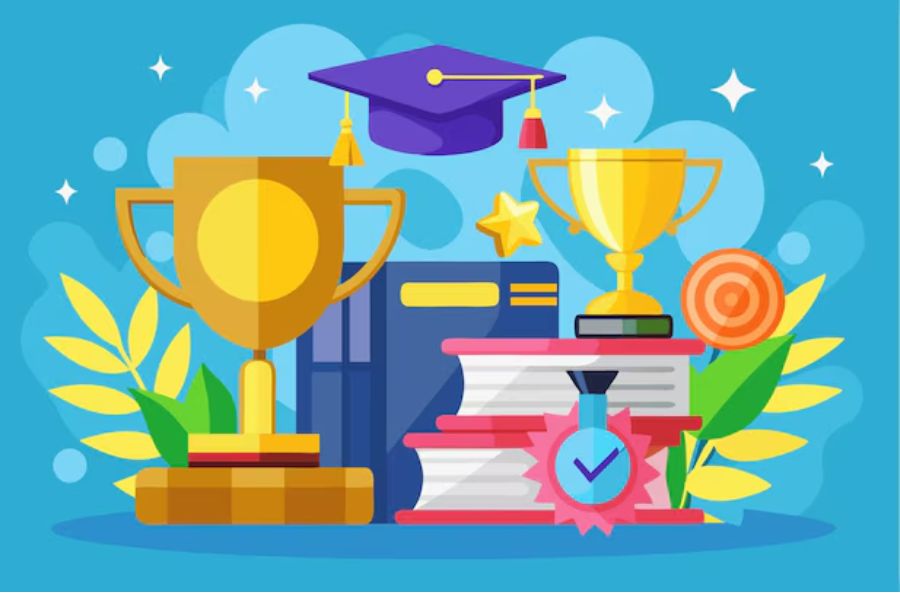 Photo Credit: https://www.freepik.com/premium-vector/colorful-arrangement-graduation-awards-trophies-books-celebrating-academic-success-graduation-award-prize-talented-successful-students_349834080.htm